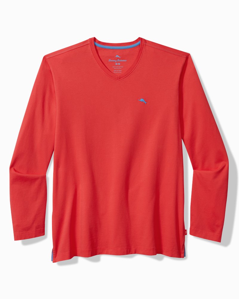 Bali Skyline Long-Sleeve V-Neck T-Shirt Zanzibar Red | Tommy Bahama Signature - Bali Skyline Long-Sleeve V-Neck T-Shirt