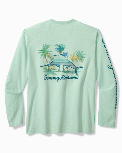 Marlin Mirage Lux Long-Sleeve T-Shirt Light Caribbean Tile | Tommy Bahama Recommended - Marlin Mirage Lux Long-Sleeve T-Shirt