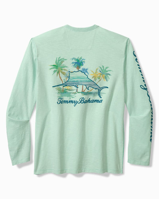 Marlin Mirage Lux Long-Sleeve T-Shirt Light Caribbean Tile | Tommy Bahama Recommended - Marlin Mirage Lux Long-Sleeve T-Shirt