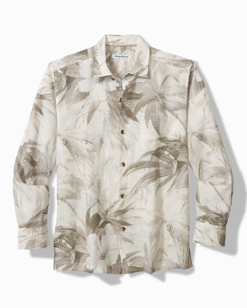 Flora Oasis Long-Sleeve Linen Shirt Pure Khaki | Tommy Bahama Classic - Flora Oasis Long-Sleeve Linen Shirt