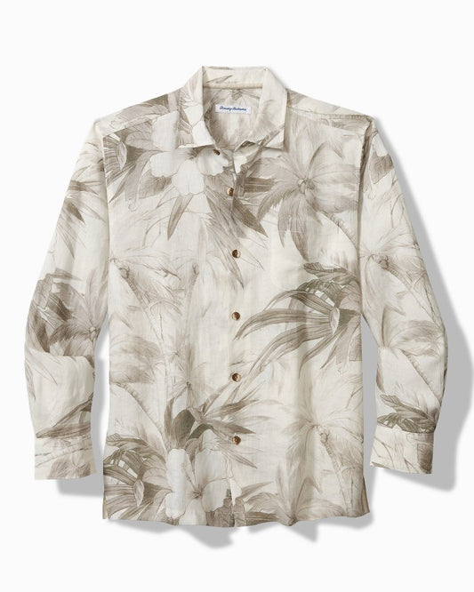 Flora Oasis Long-Sleeve Linen Shirt Pure Khaki | Tommy Bahama Classic - Flora Oasis Long-Sleeve Linen Shirt