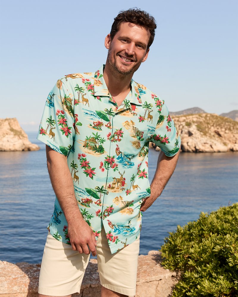 Santa Shores Silk Camp Shirt Light Sky | Tommy Bahama New - Santa Shores Silk Camp Shirt