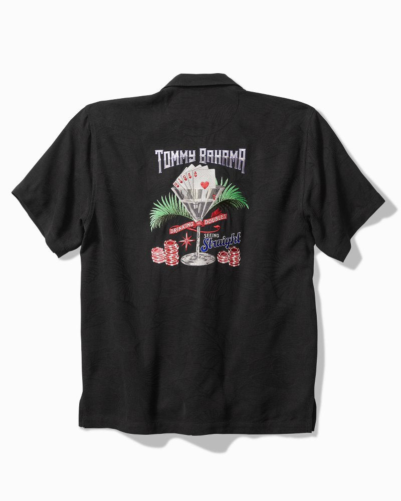 Drinking Doubles Silk Camp Shirt Black | Tommy Bahama Great Value - Drinking Doubles Silk Camp Shirt