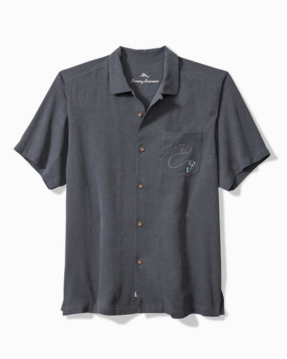 A-fish-ianado Silk Camp Shirt Dark Sterling | Tommy Bahama Trusted - A-fish-ianado Silk Camp Shirt