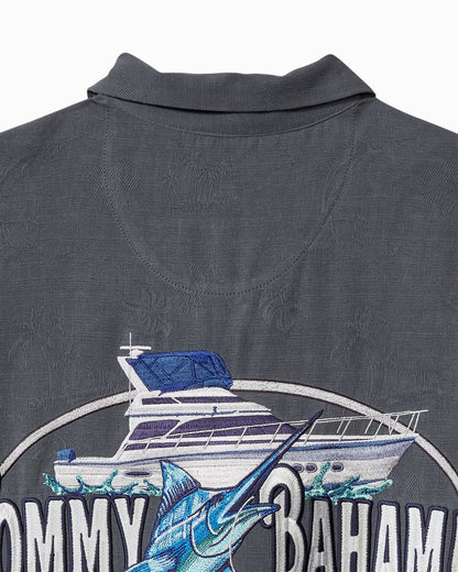 A-fish-ianado Silk Camp Shirt Dark Sterling | Tommy Bahama Trusted - A-fish-ianado Silk Camp Shirt