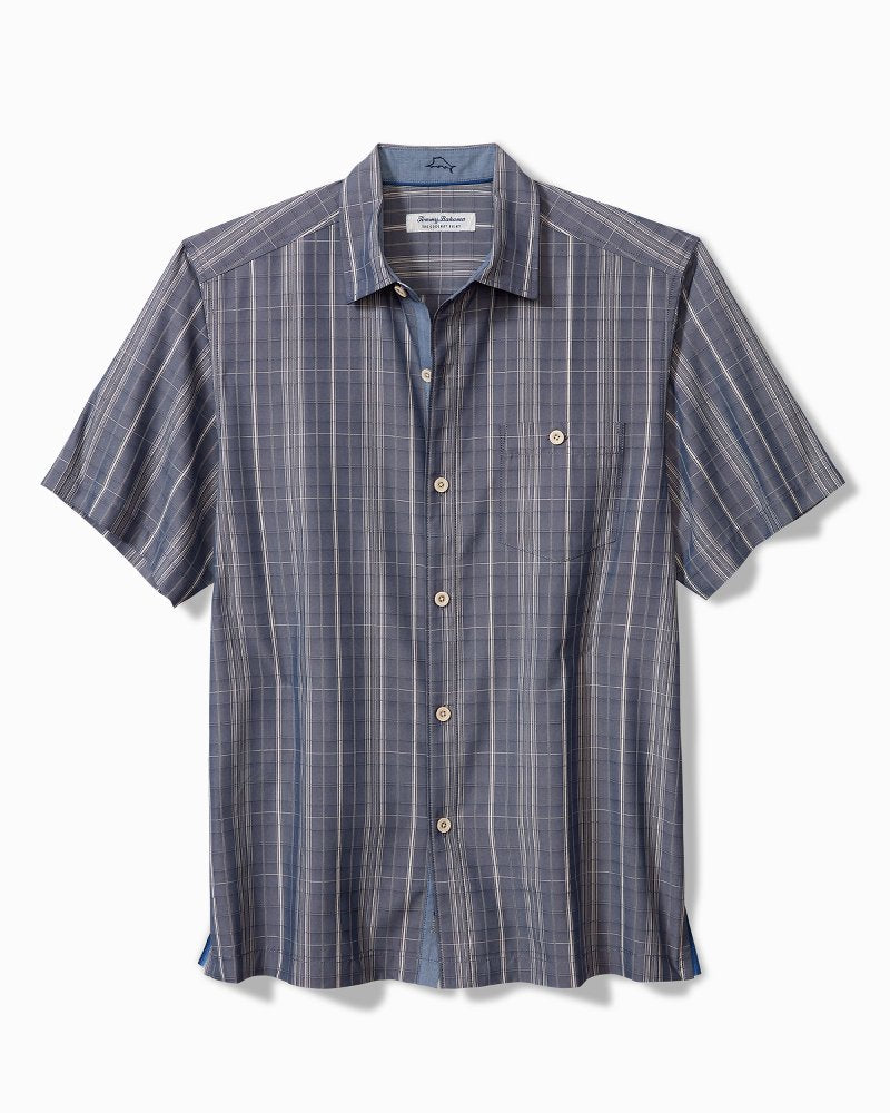 Coconut Point Samba Stripe IslandZone® Camp Shirt Island Navy | Tommy Bahama Deals - Coconut Point Samba Stripe IslandZone® Camp Shirt