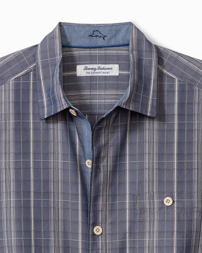 Coconut Point Samba Stripe IslandZone® Camp Shirt Island Navy | Tommy Bahama Deals - Coconut Point Samba Stripe IslandZone® Camp Shirt