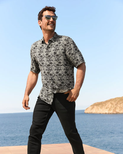 Veracruz Cay Palm Cascade Short-Sleeve Shirt Black | Tommy Bahama Smart Buy - Veracruz Cay Palm Cascade Short-Sleeve Shirt