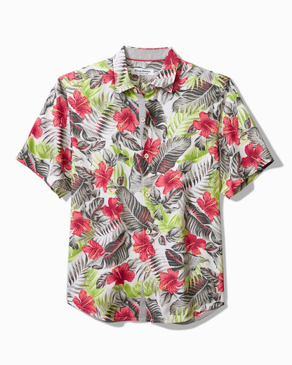 Coconut Point Hibiscus Shores IslandZone® Camp Shirt Summer Grey | Tommy Bahama Top Pick - Coconut Point Hibiscus Shores IslandZone® Camp Shirt