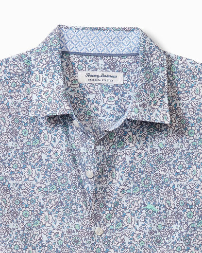 Sarasota Stretch Blue Flora IslandZone® Shirt Glass Bead Blue | Tommy Bahama Special Offer - Sarasota Stretch Blue Flora IslandZone® Shirt