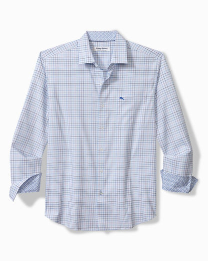 Sarasota Stretch Cabo Check IslandZone® Shirt Chambray Blue | Tommy Bahama Best Price - Sarasota Stretch Cabo Check IslandZone® Shirt
