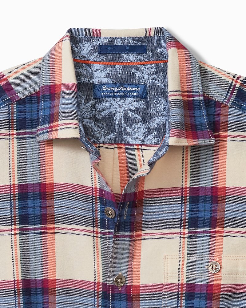 Canyon Beach Window Pane Stretch Flannel Shirt Bleached Sand | Tommy Bahama Best Price - Canyon Beach Window Pane Stretch Flannel Shirt