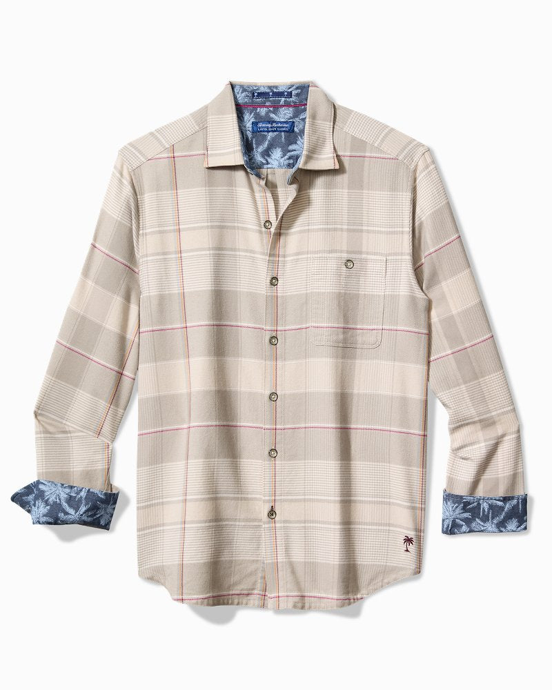 Canyon Beach Pebble Cay Plaid Stretch Flannel Shirt Feather Down | Tommy Bahama Trending - Canyon Beach Pebble Cay Plaid Stretch Flannel Shirt