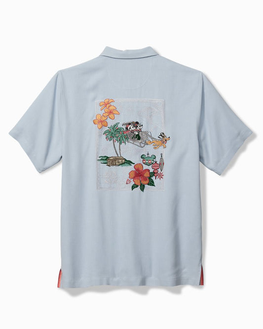 Disney Huladay Sleigh Ride Silk Camp Shirt Silvery Blue | Tommy Bahama Trusted - Disney Huladay Sleigh Ride Silk Camp Shirt