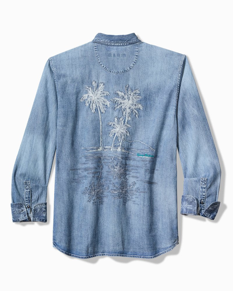 Palm Reflections Long-Sleeve Shirt Blue Jean | Tommy Bahama Exclusive - Palm Reflections Long-Sleeve Shirt