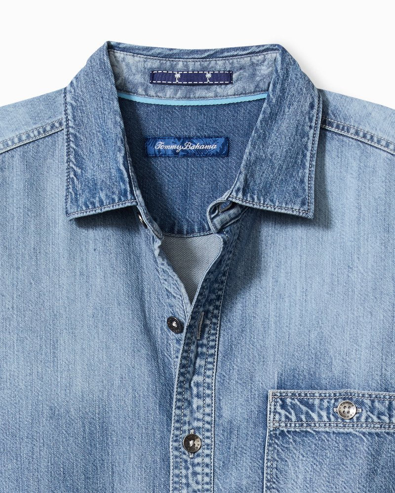 Palm Reflections Long-Sleeve Shirt Blue Jean | Tommy Bahama Exclusive - Palm Reflections Long-Sleeve Shirt