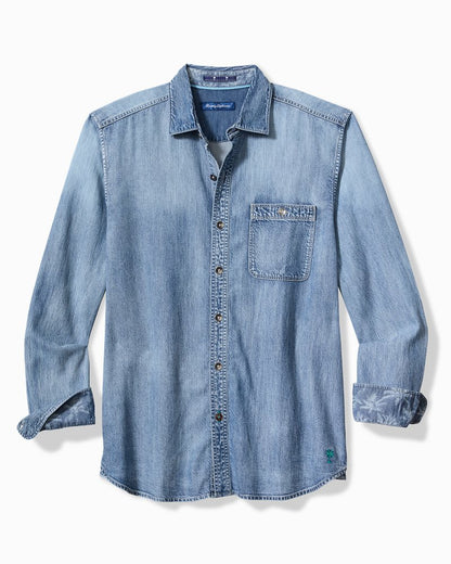 Palm Reflections Long-Sleeve Shirt Blue Jean | Tommy Bahama Exclusive - Palm Reflections Long-Sleeve Shirt