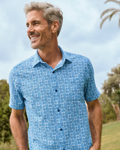 Bahama Coast Cozumel Tiles IslandZone® Shirt Dew Drop | Tommy Bahama Essential - Bahama Coast Cozumel Tiles IslandZone® Shirt
