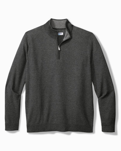 Coolside Legend Half-Zip IslandZone® Sweater Grey Mist | Tommy Bahama Top Pick - Coolside Legend Half-Zip IslandZone® Sweater