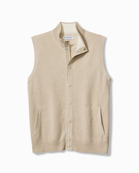 Coolside Course IslandZone® Sweater Vest Rustic Linen | Tommy Bahama Best Price - Coolside Course IslandZone® Sweater Vest