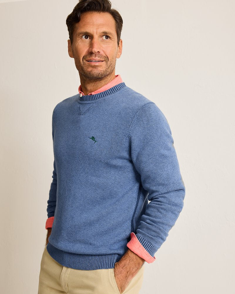 Marlin Luxe Crew Sweater Dutch Blue Hthr | Tommy Bahama Recommended - Marlin Luxe Crew Sweater