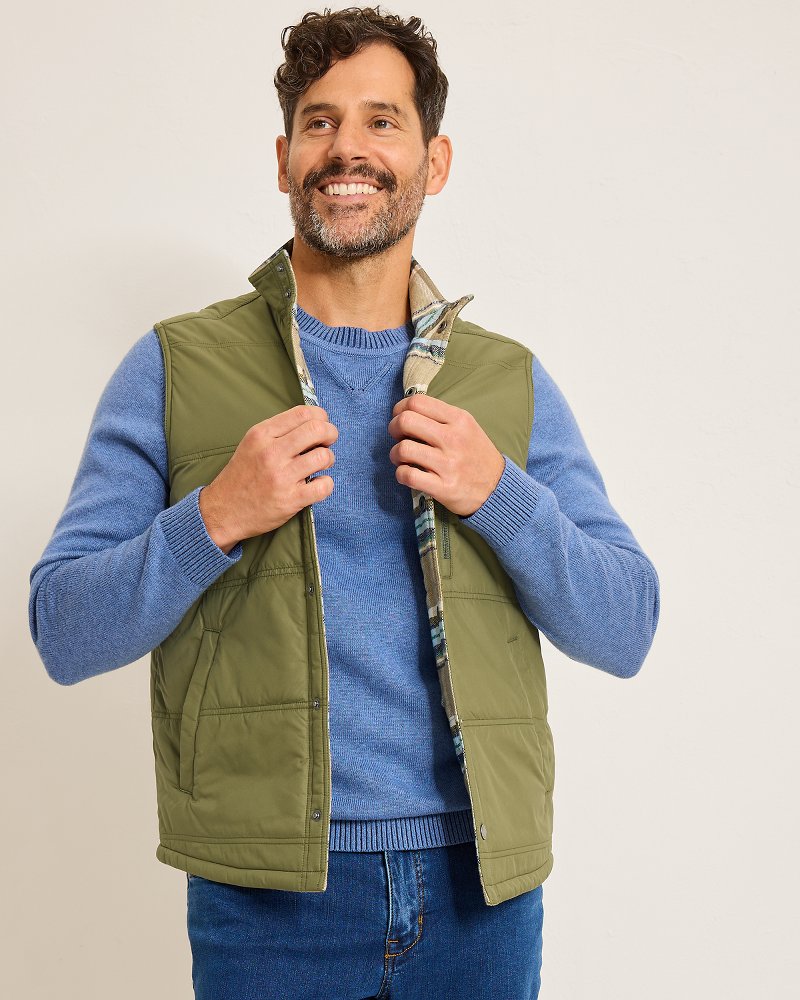 Oak Harbor Reversible Vest Tea Leaf | Tommy Bahama Value - Oak Harbor Reversible Vest