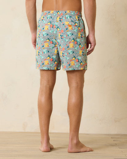 Naples Tales of a Cocktail 6-Inch Swim Trunks Concrete Grey | Tommy Bahama Best Seller - Naples Tales of a Cocktail 6-Inch Swim Trunks