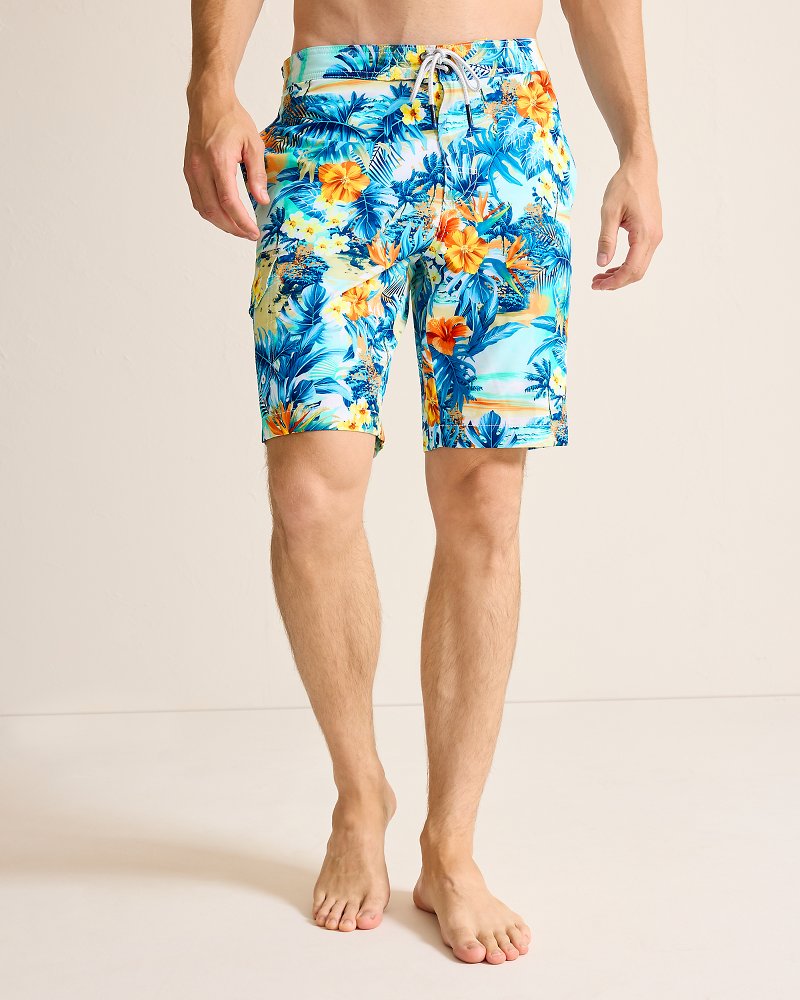 Baja Surfside Sounds 9-Inch Boardshorts Kohala Teal | Tommy Bahama Premium - Baja Surfside Sounds 9-Inch Boardshorts