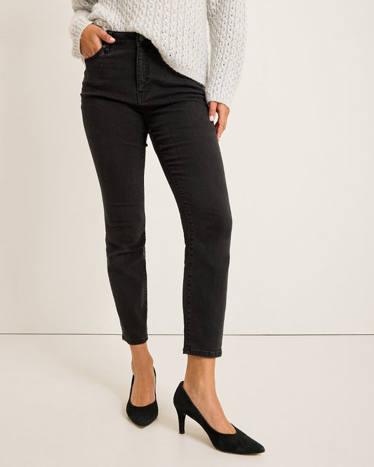Boracay® Beach Sparkle High-Rise Skinny Ankle Jeans Coastal Black Wash | Tommy Bahama Classic - Boracay® Beach Sparkle High-Rise Skinny Ankle Jeans