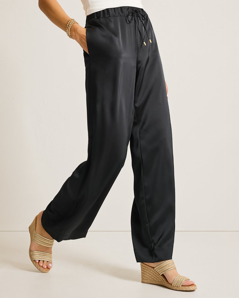 Midnight Sea Satin Easy Pants Black | Tommy Bahama Deals - Midnight Sea Satin Easy Pants
