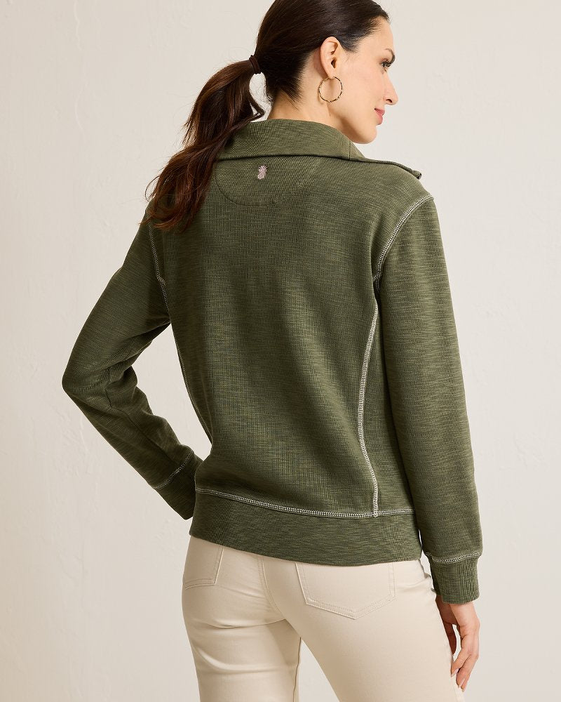 Tobago Bay Half-Zip Sweatshirt Banana Leaves | Tommy Bahama Smart Buy - Tobago Bay Half-Zip Sweatshirt