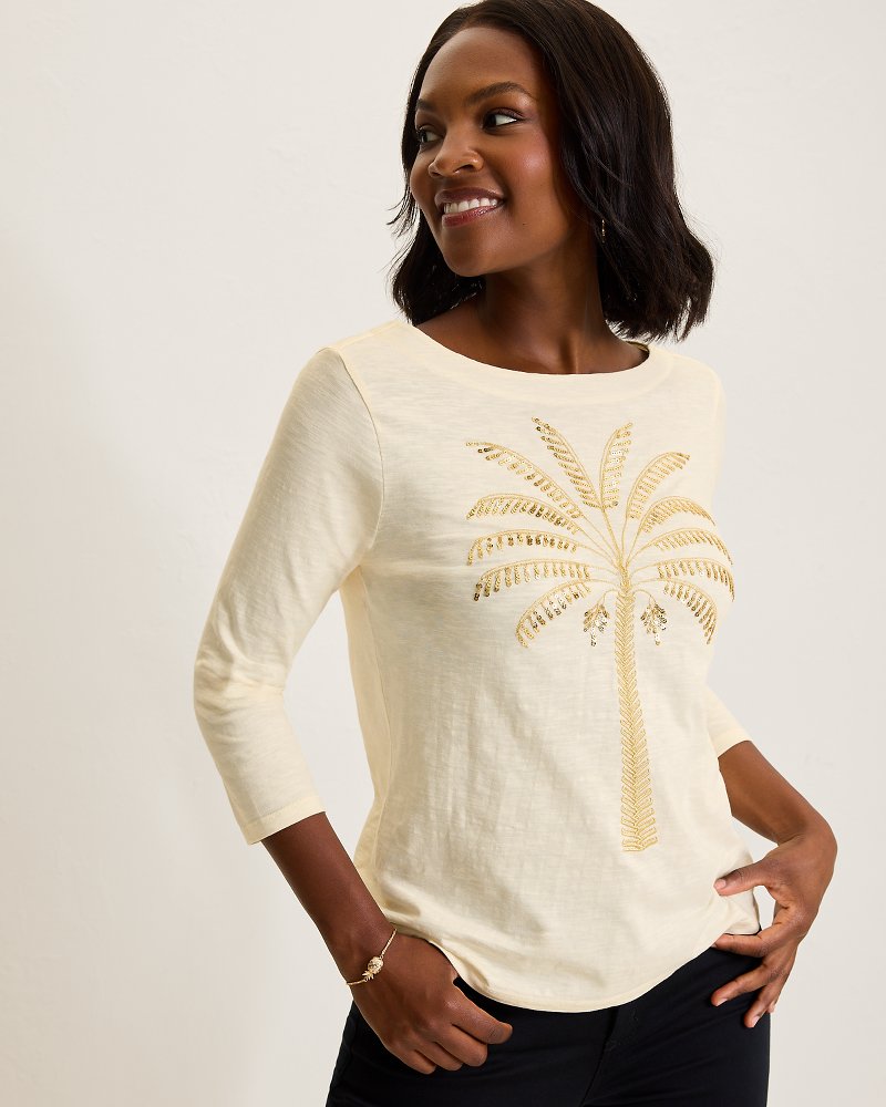 Puerta Del Sol Lux 3/4-Sleeve T-Shirt Coconut | Tommy Bahama Special Offer - Puerta Del Sol Lux 3/4-Sleeve T-Shirt