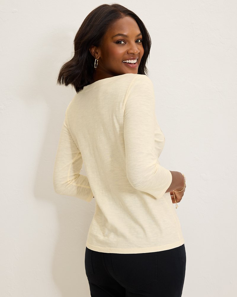 Puerta Del Sol Lux 3/4-Sleeve T-Shirt Coconut | Tommy Bahama Special Offer - Puerta Del Sol Lux 3/4-Sleeve T-Shirt