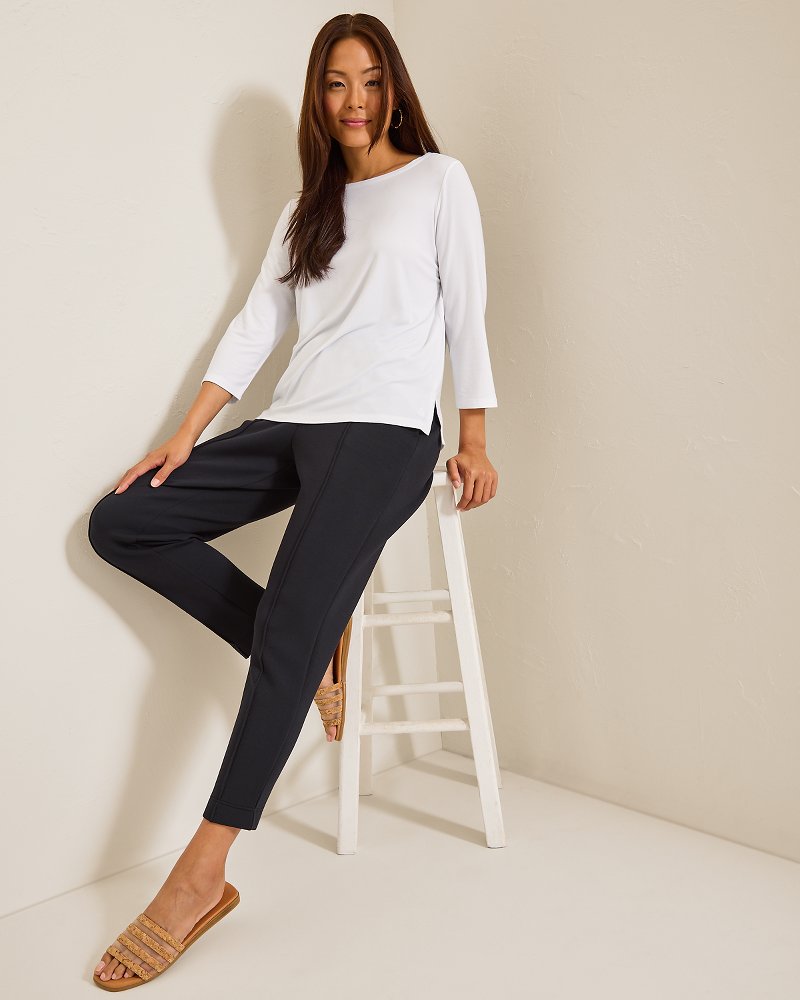 Kona Isles 3/4-Sleeve Boat-Neck Top White | Tommy Bahama Essential - Kona Isles 3/4-Sleeve Boat-Neck Top