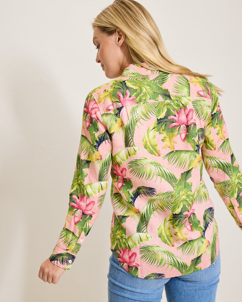 Coastalina Frond Royal Linen Shirt Coral Haze | Tommy Bahama Great Value - Coastalina Frond Royal Linen Shirt