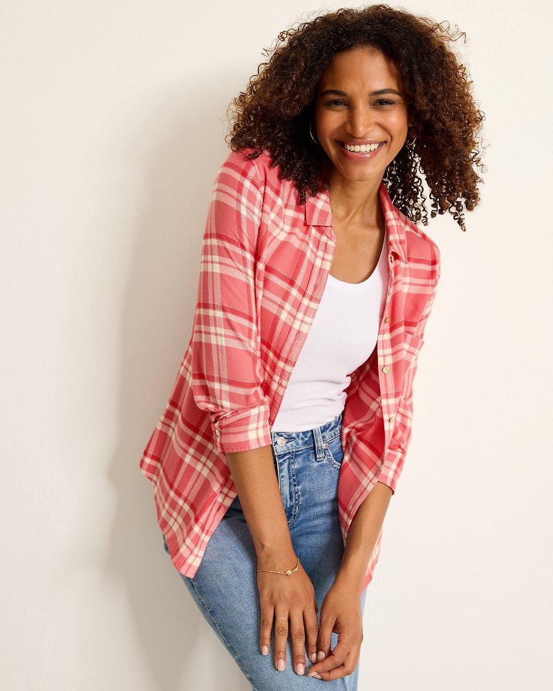 Seabed Sands Flannel Shirt Red Sunset | Tommy Bahama Smart Buy - Seabed Sands Flannel Shirt