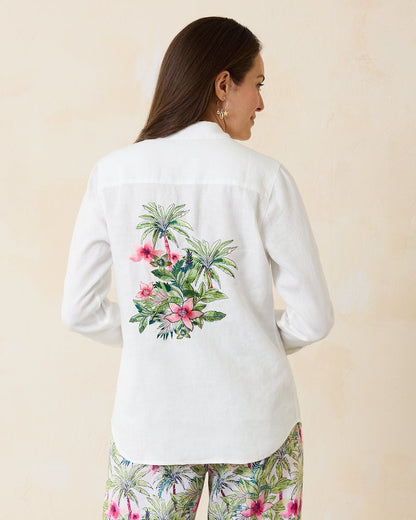 Coastalina Coastal Palms Linen Shirt White | Tommy Bahama Exclusive - Coastalina Coastal Palms Linen Shirt