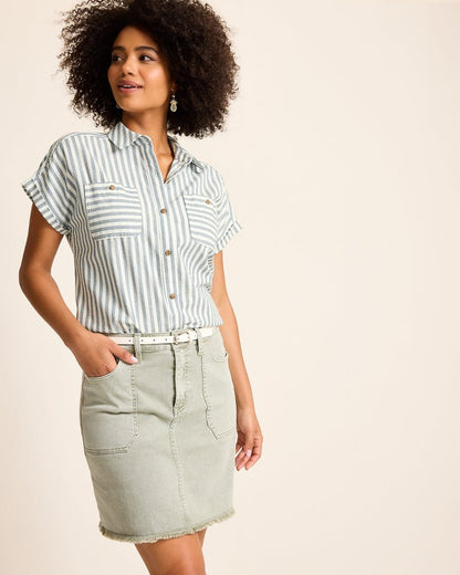 Seaway Stripe Coastal Twill Shirt Seacoast Wash | Tommy Bahama Quality - Seaway Stripe Coastal Twill Shirt