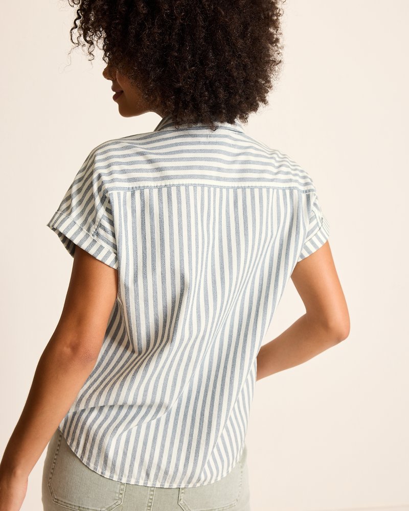 Seaway Stripe Coastal Twill Shirt Seacoast Wash | Tommy Bahama Quality - Seaway Stripe Coastal Twill Shirt