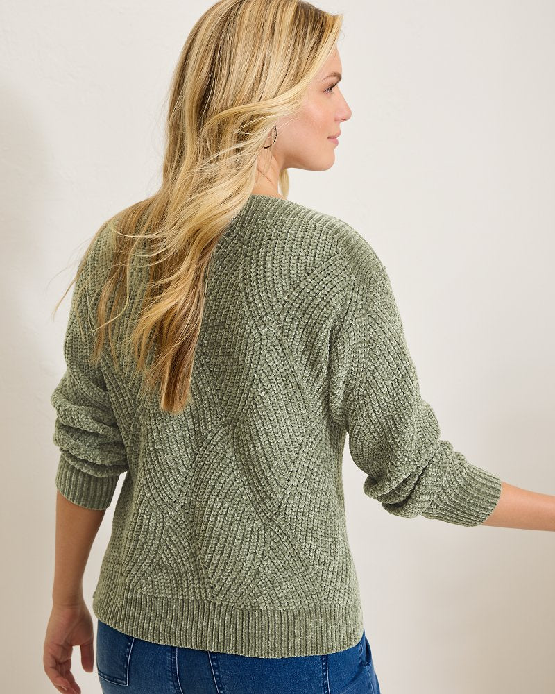 Island Luna Chenille Shell Stitch Boat-Neck Sweater Seagrass | Tommy Bahama Customer Favorite - Island Luna Chenille Shell Stitch Boat-Neck Sweater