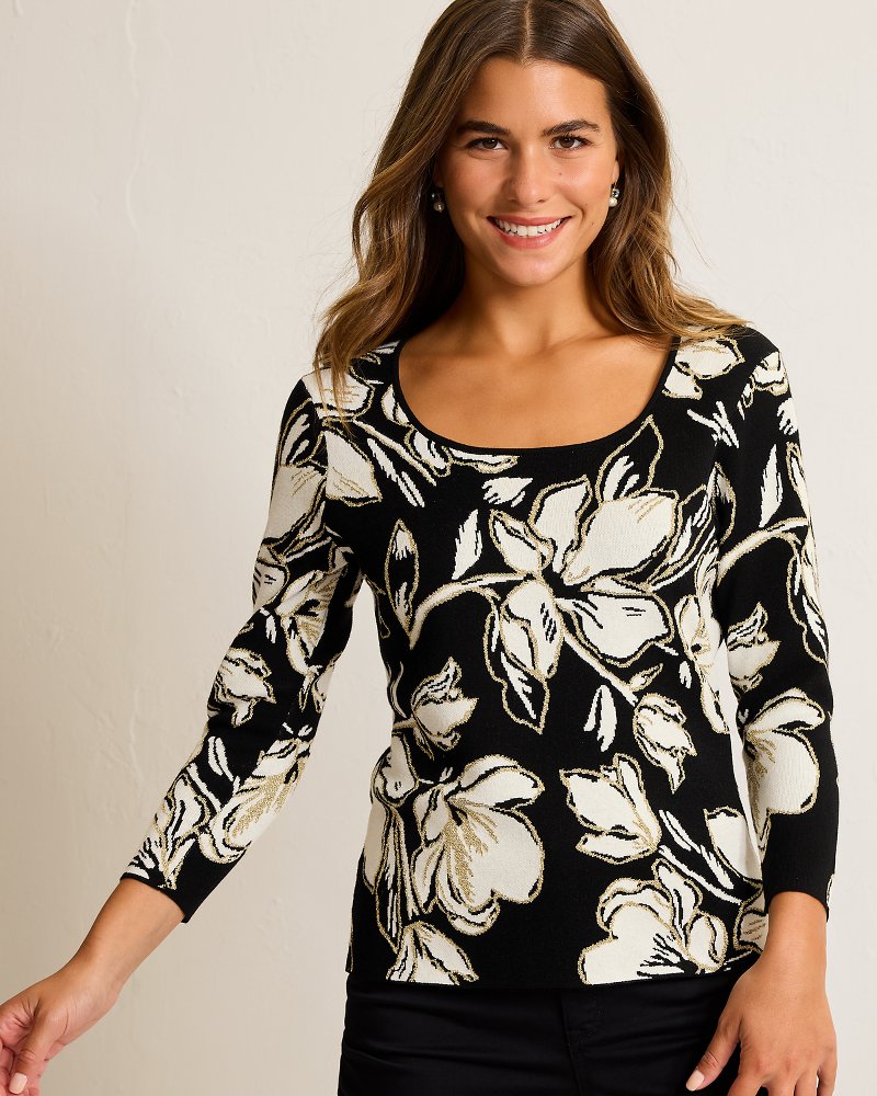 Noche Mar Jacquard Sweater Black | Tommy Bahama Sale - Noche Mar Jacquard Sweater