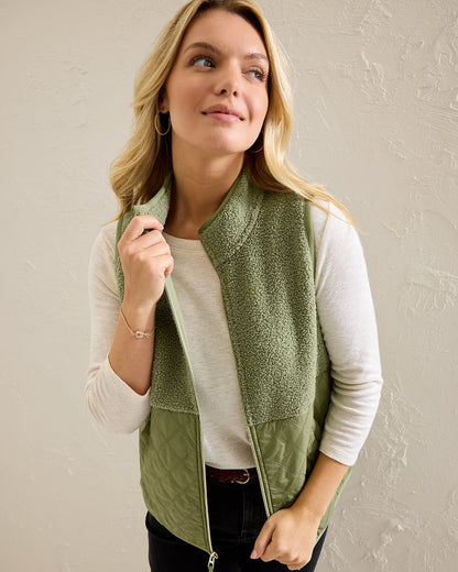 Faux Sherpa Hybrid Vest Dusty Thyme | Tommy Bahama Customer Favorite - Faux Sherpa Hybrid Vest