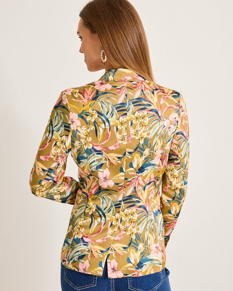 Flora Amora Satin Blazer Greek Olive | Tommy Bahama Premium - Flora Amora Satin Blazer