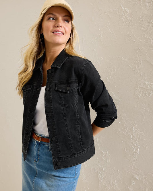 Black Classic Jean Jacket Coastal Black Wash | Tommy Bahama Everyday - Black Classic Jean Jacket