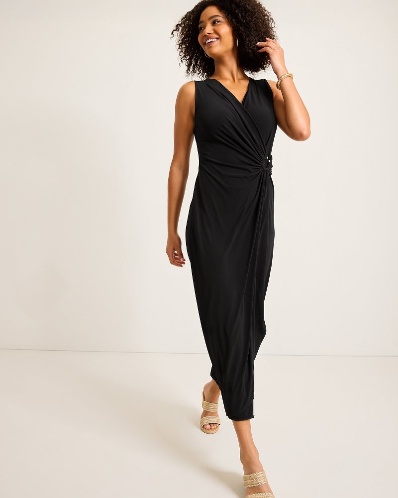 Clara Glimmer Maxi Wrap Dress Black | Tommy Bahama Value - Clara Glimmer Maxi Wrap Dress