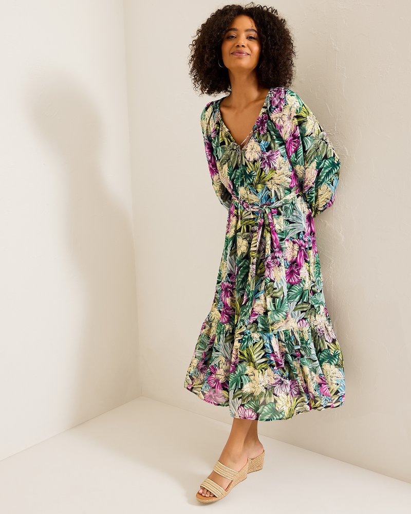 Jungle Jewels Shimmer Maxi Dress Black | Tommy Bahama Premium - Jungle Jewels Shimmer Maxi Dress