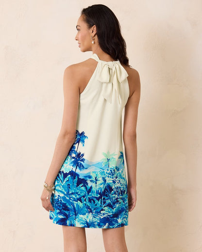 Ocean Side Views Silk Halter Dress Coconut | Tommy Bahama New - Ocean Side Views Silk Halter Dress