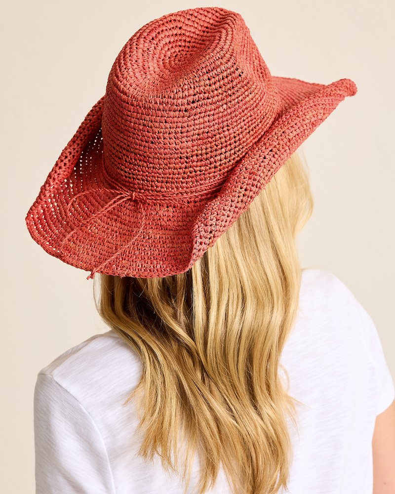 Tanya Raffia Cowboy Hat Hibiscus | Tommy Bahama Customer Favorite - Tanya Raffia Cowboy Hat