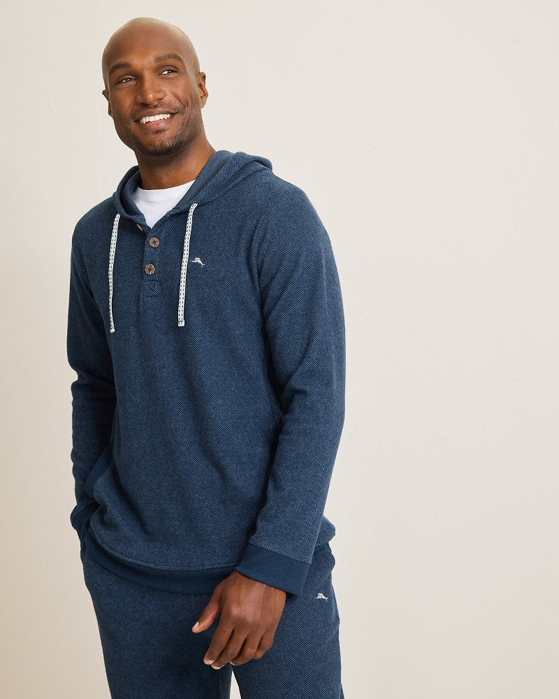 Big & Tall Textured Twill Stripe Hoodie Dark Moonlight | Tommy Bahama Latest - Big & Tall Textured Twill Stripe Hoodie