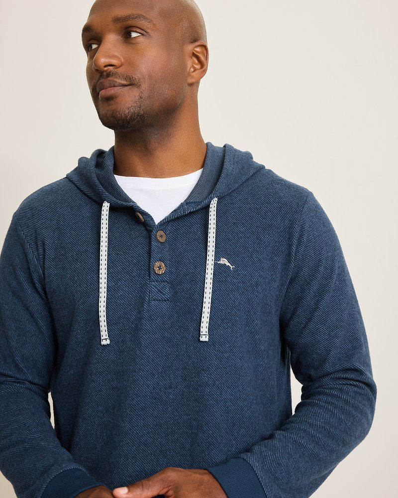 Big & Tall Textured Twill Stripe Hoodie Dark Moonlight | Tommy Bahama Latest - Big & Tall Textured Twill Stripe Hoodie